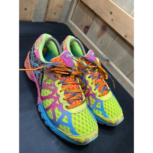 Asics Gel Noosa Tri 9 Running Shoes Women 7.5 Vibrant Multicolor Neon Bright - Picture 2 of 10